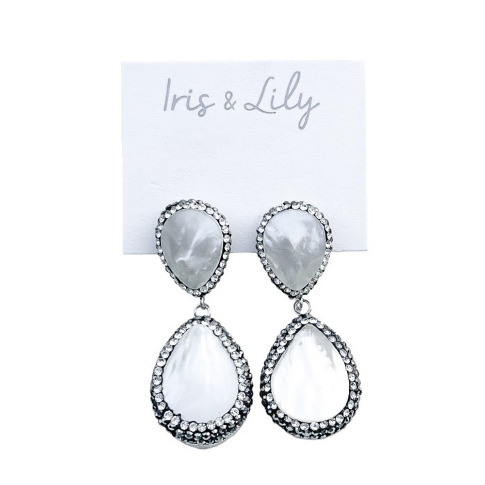 Iris & Lily Mother of Pearl Drop Earrings
